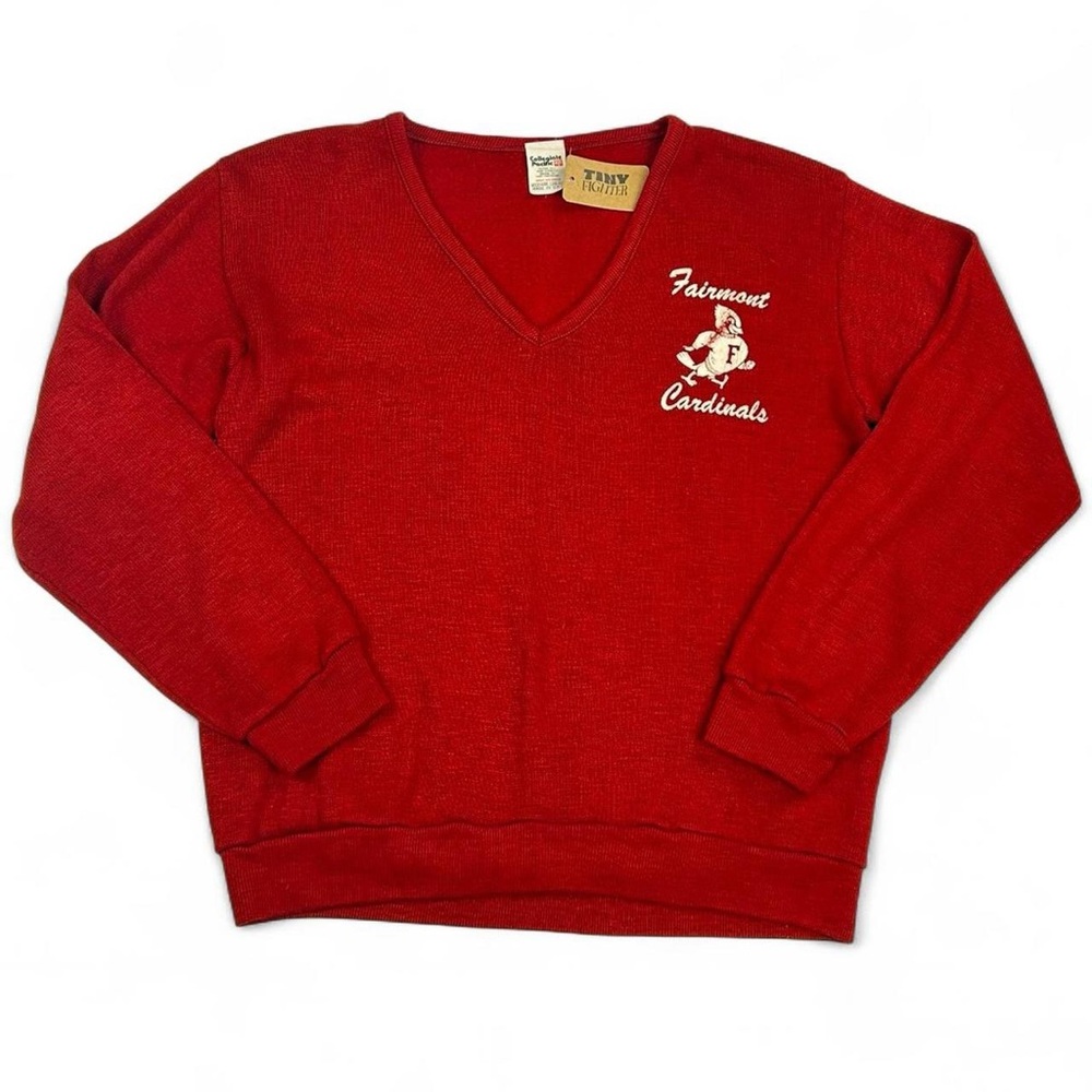 60s/70s collegiate v neck lightweight sweater